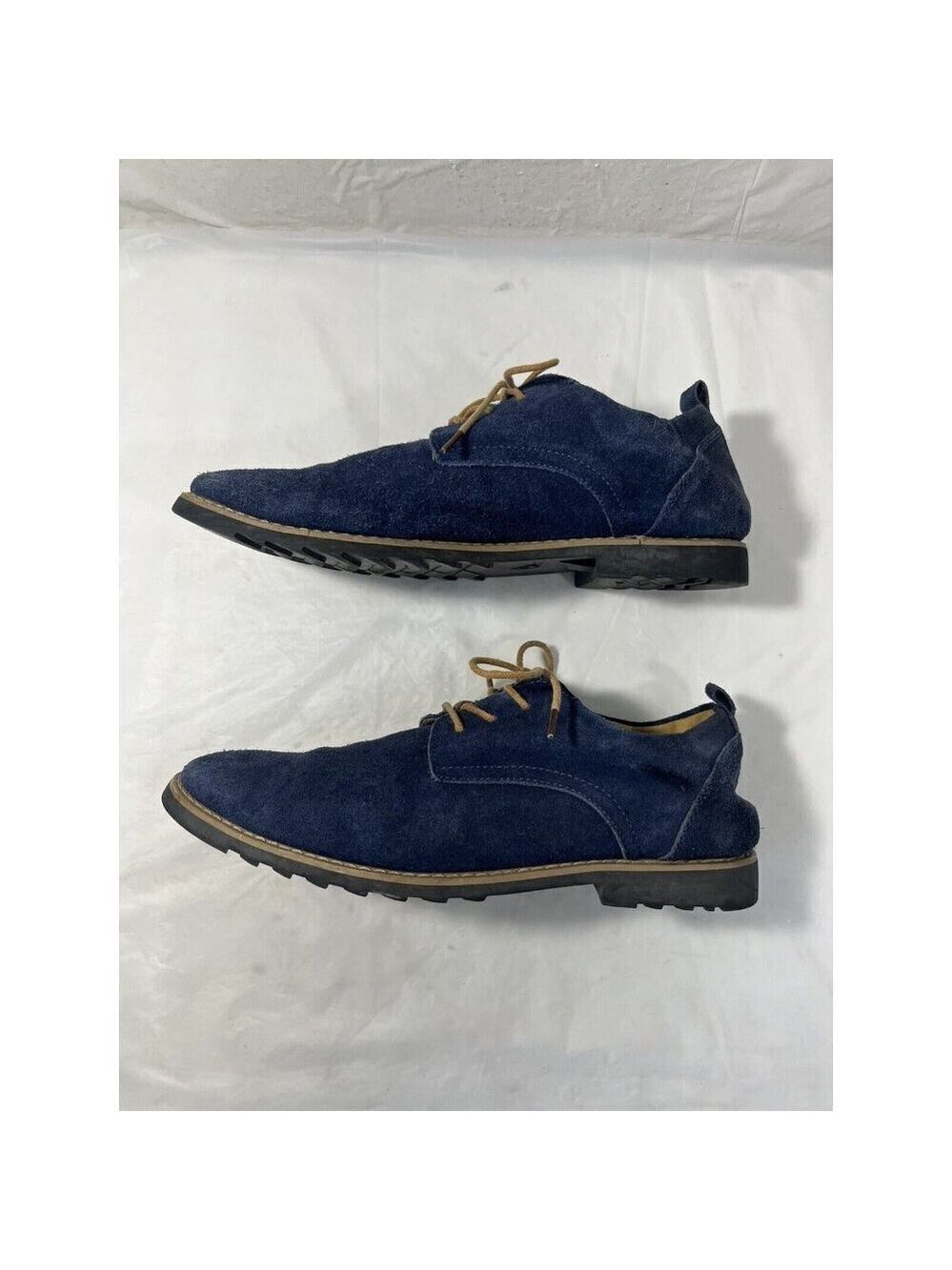 iLoveSIA Men's Blue Suede Tan Accents Oxford Shoes Sz 9 - Picture 4 of 16